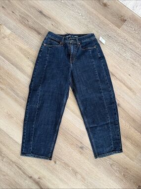 Old Navy Dark Blue High-Rise Barrel Leg Jeans